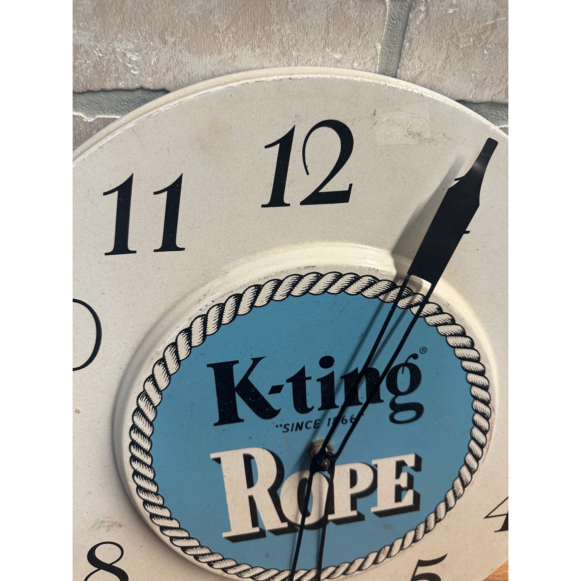 Vintage K-Ting Rope Advertising Clock Sign Store Display Cating Maspeth NY 18"