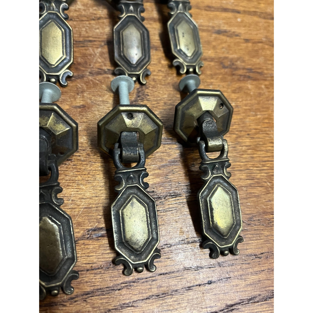 13 Vintage Art Deco Waterfall Dresser Drawer Pulls Brass Furniture Hardware