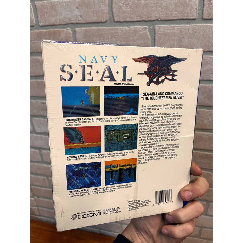 Navy Seal Toughest Men Alive SEALED NEW IBM PC Big Box  3.5" Floppy Cosmi Corp