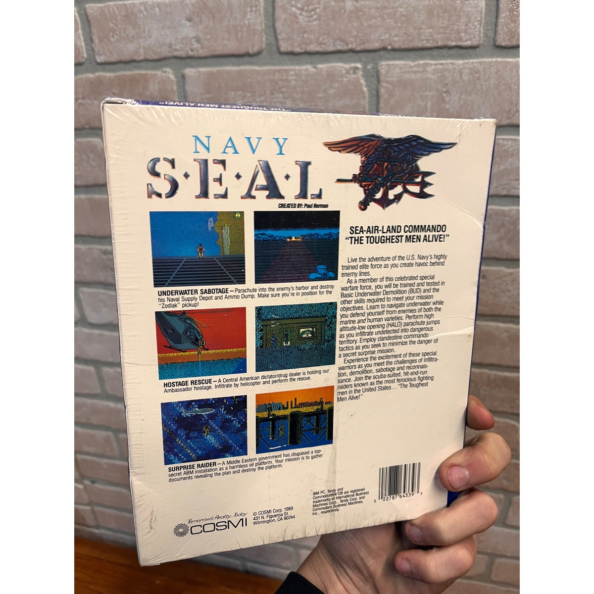 Navy Seal Toughest Men Alive SEALED NEW IBM PC Big Box  3.5" Floppy Cosmi Corp