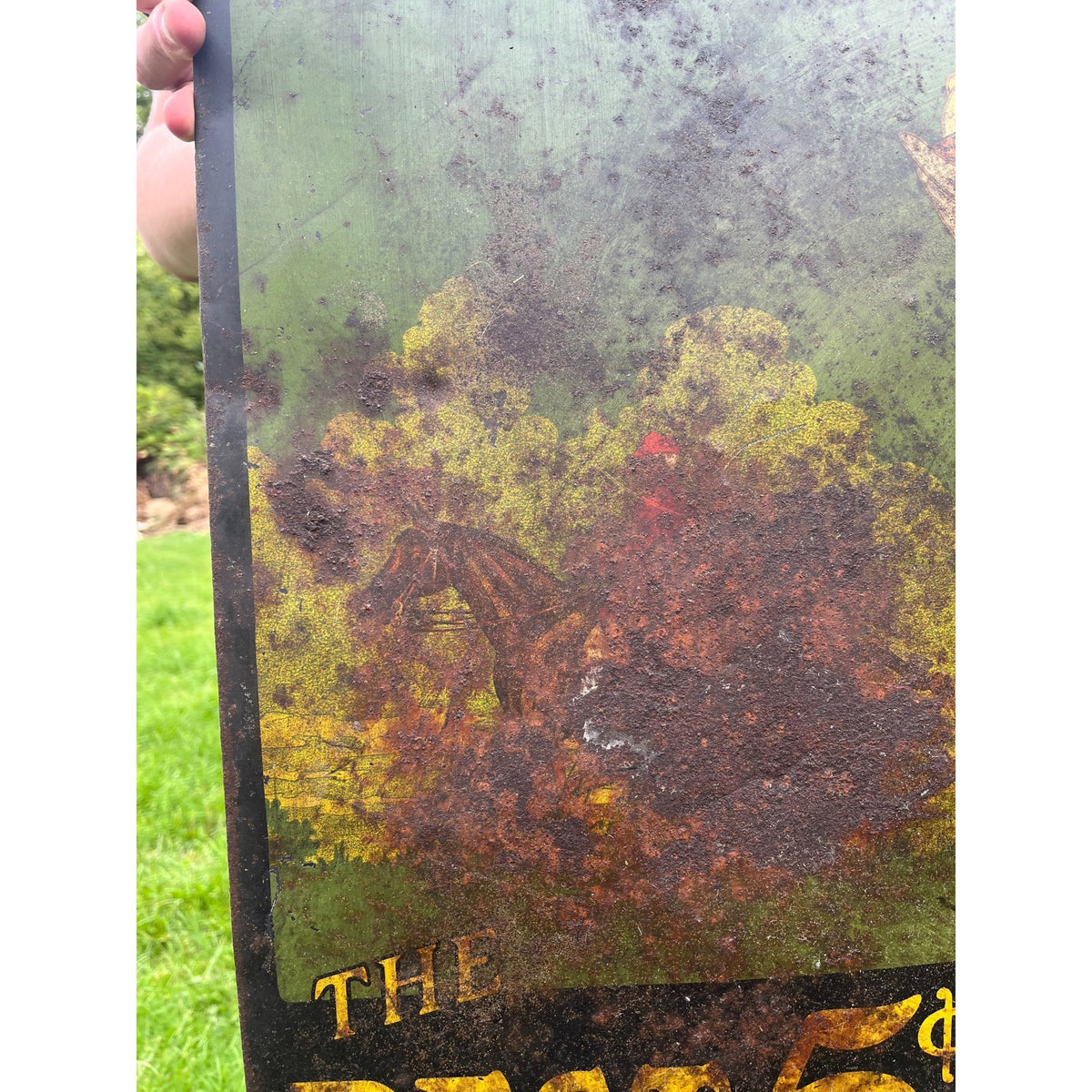 Antique 1930s Hunter Cigar Tin Advertising Sign 27" x 20"