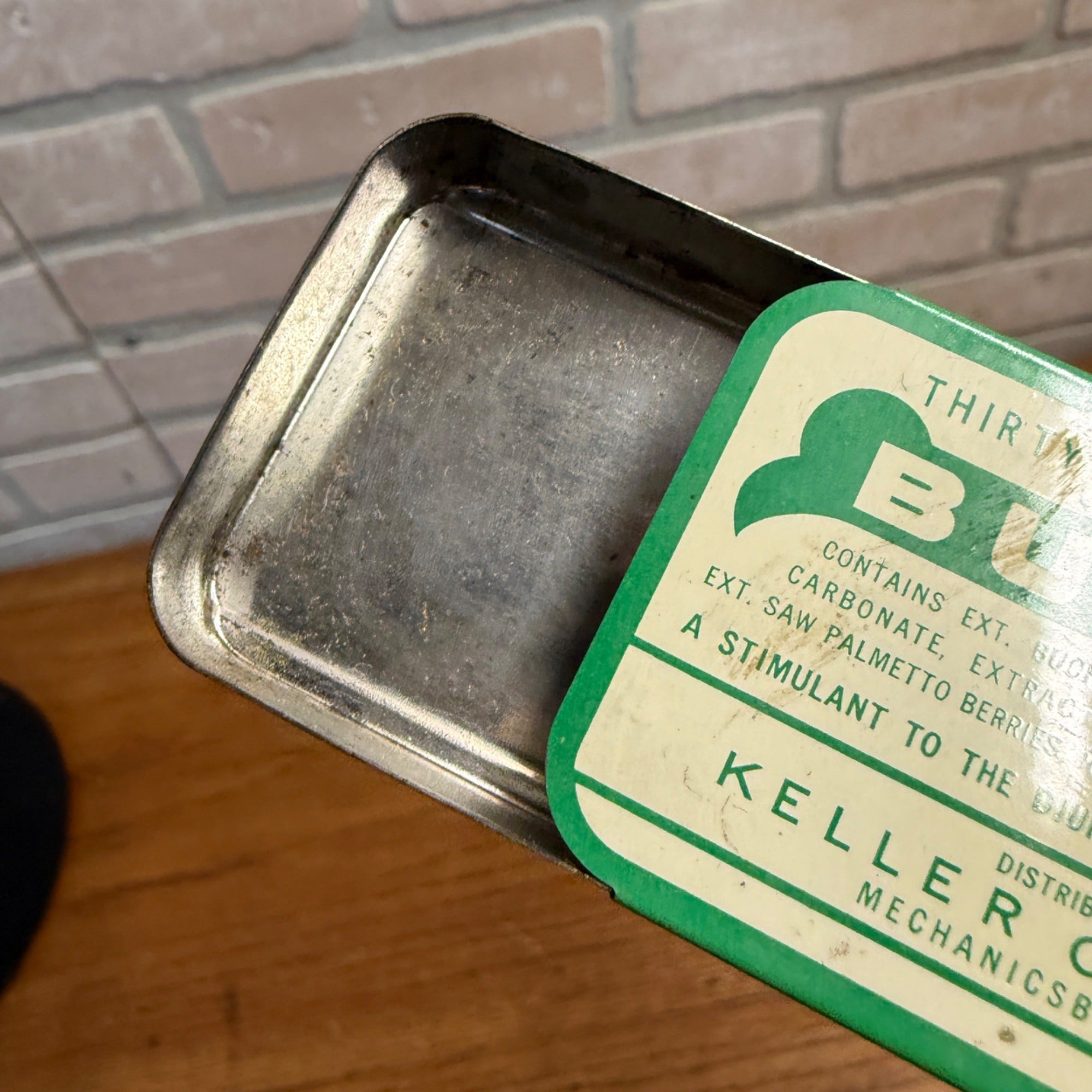Antique Vintage Advertising Tin Box Medical Medicine Bukets Keller Ohio
