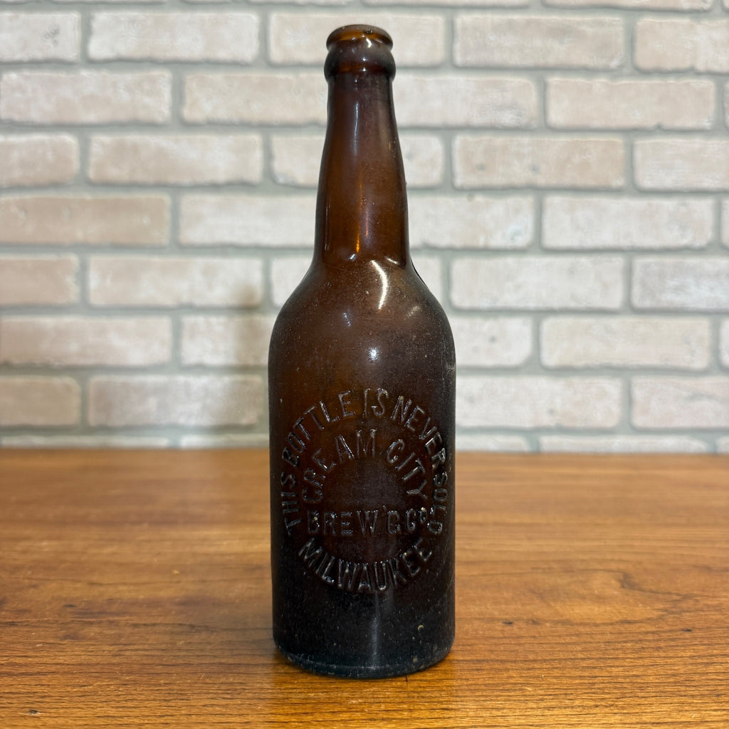 Vintage Pre-Pro Cream City Brewing Co. Amber Brown Beer Bottle Milwaukee Wis