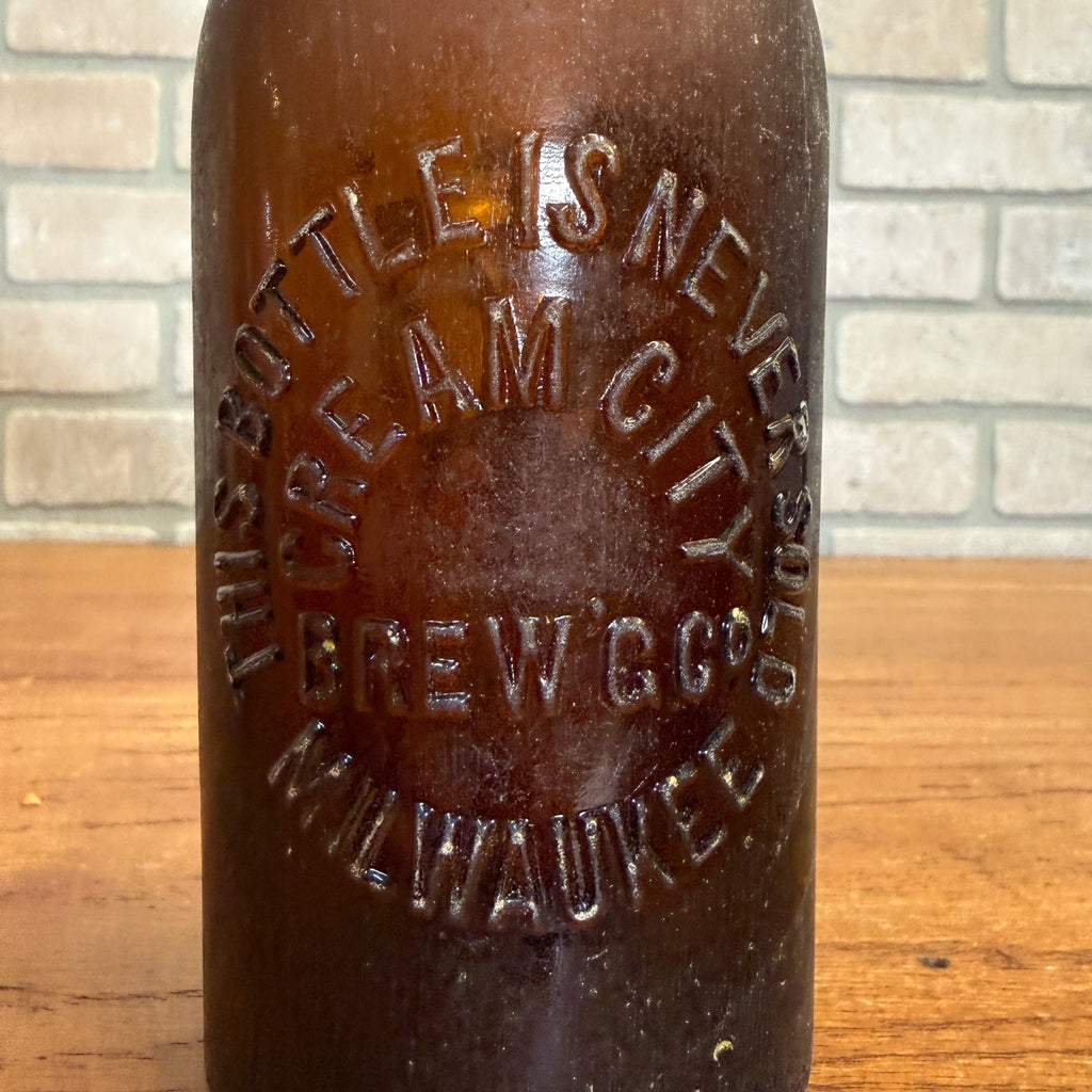 Vintage Pre-Pro Cream City Brewing Co. Amber Brown Beer Bottle Milwaukee Wis