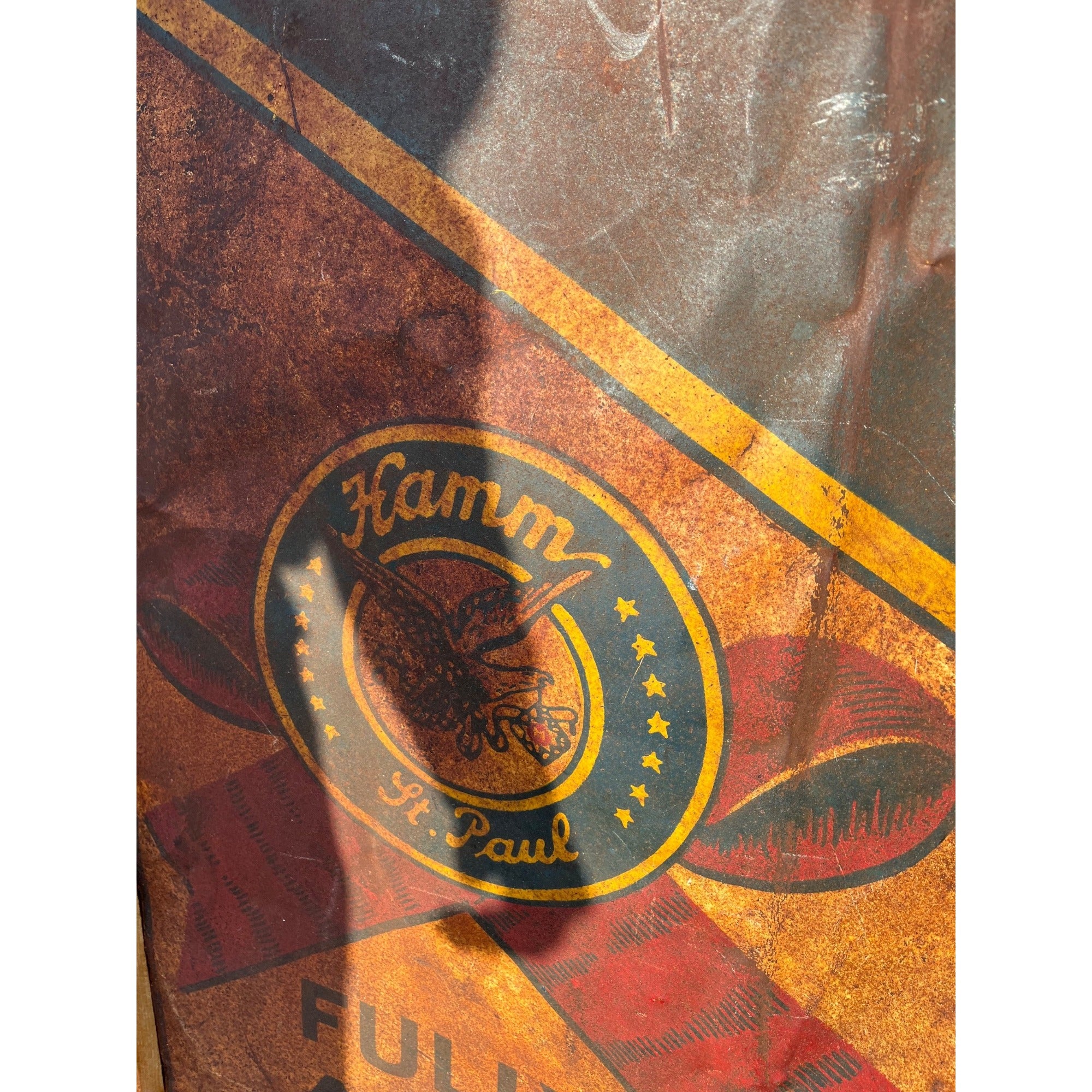 RARE Vintage c1939 Hamm's Preferred Stock Beer LARGE Tin Metal Sign Rudd, Iowa