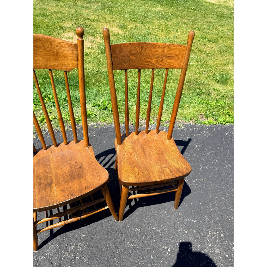 Antique 1880s Primitive Pine Farmhouse Table | Country Kitchen Dining Table w/ 4 Chairs