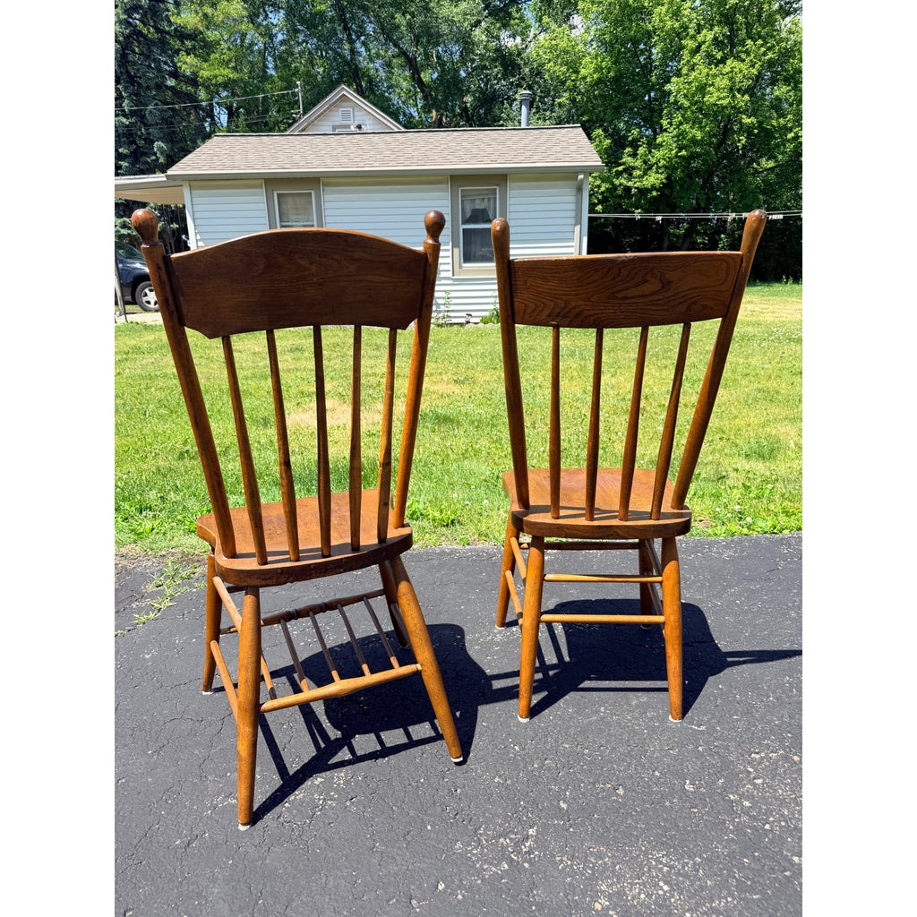 Antique 1880s Primitive Pine Farmhouse Table | Country Kitchen Dining Table w/ 4 Chairs