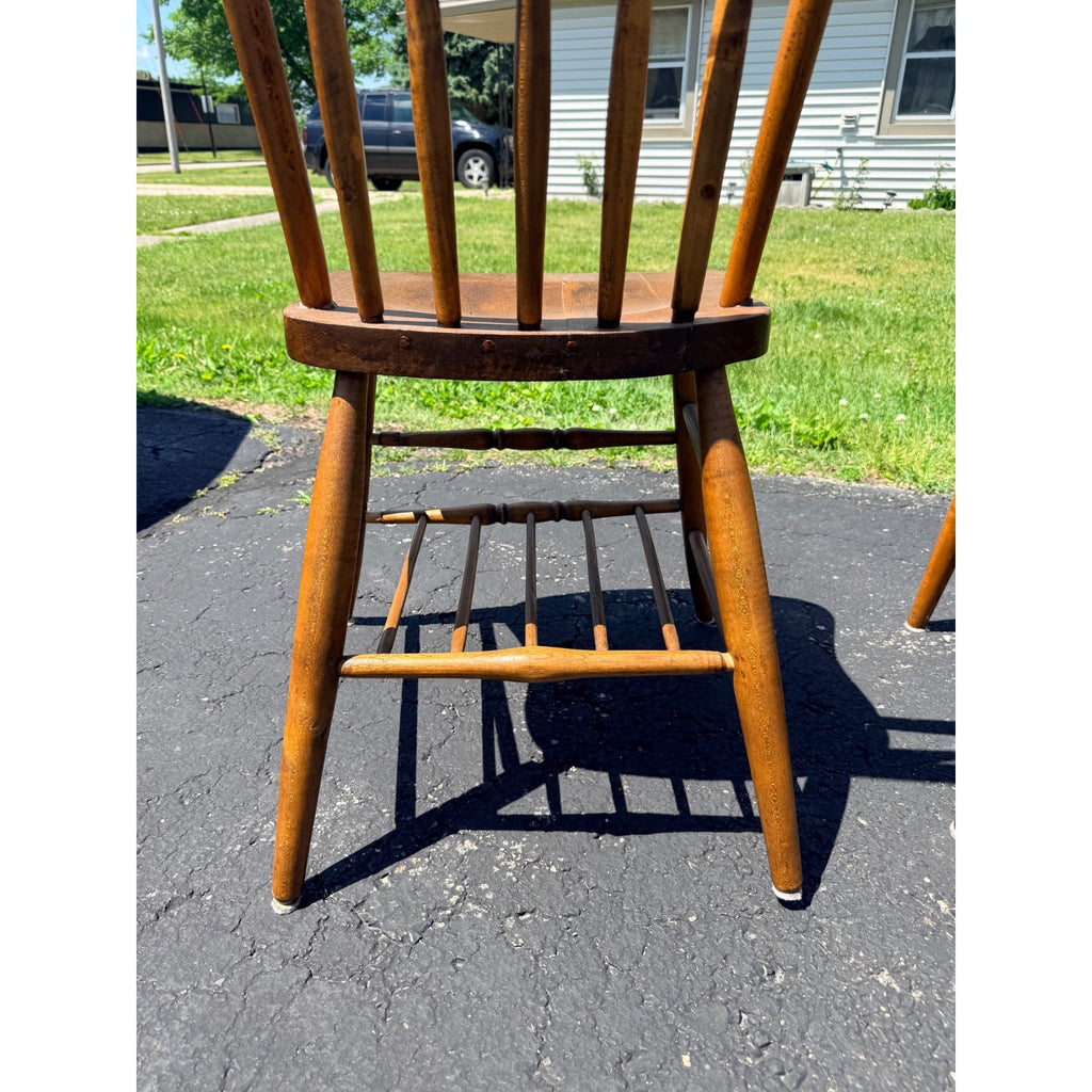 Antique 1880s Primitive Pine Farmhouse Table | Country Kitchen Dining Table w/ 4 Chairs