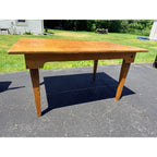 Antique 1880s Primitive Pine Farmhouse Table | Country Kitchen Dining Table w/ 4 Chairs