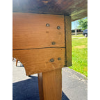 Antique 1880s Primitive Pine Farmhouse Table | Country Kitchen Dining Table w/ 4 Chairs