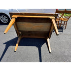 Antique 1880s Primitive Pine Farmhouse Table | Country Kitchen Dining Table w/ 4 Chairs