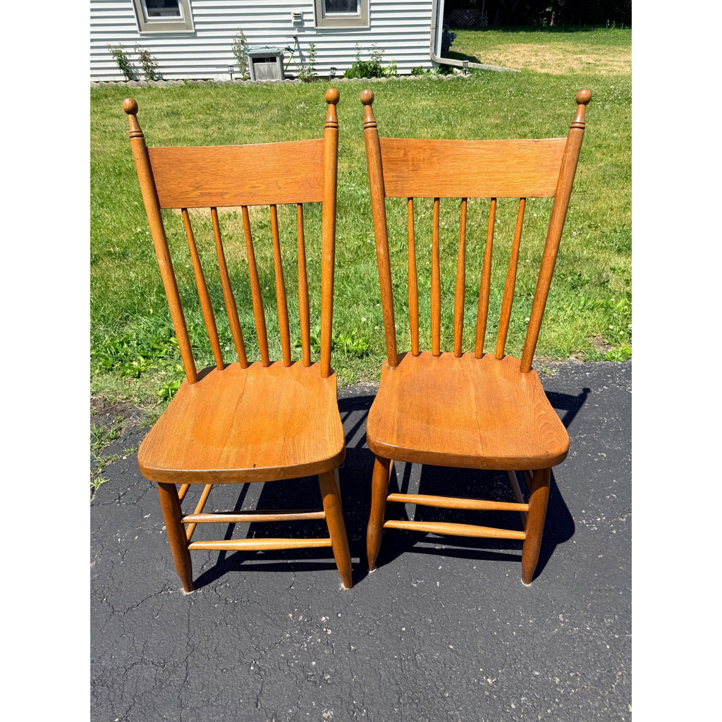 Antique 1880s Primitive Pine Farmhouse Table | Country Kitchen Dining Table w/ 4 Chairs