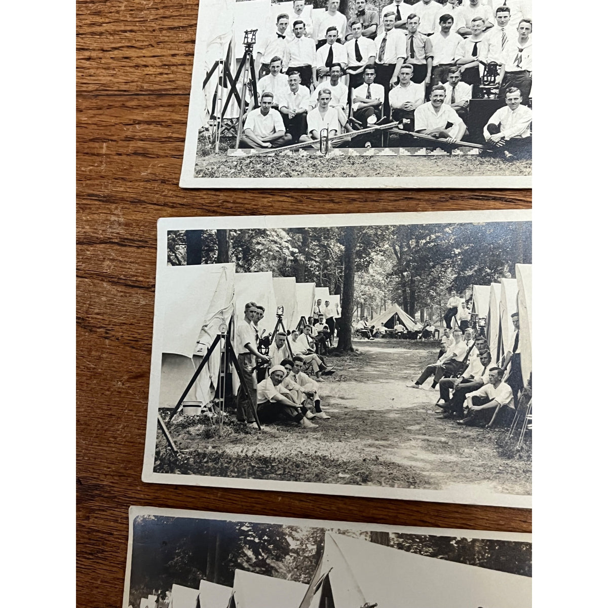 c1910s-20s RPPC Surveying Engineering School Field Camp Transits Students Photos