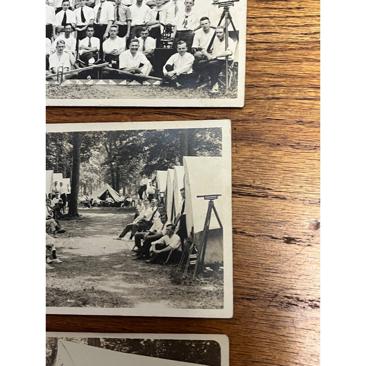 c1910s-20s RPPC Surveying Engineering School Field Camp Transits Students Photos