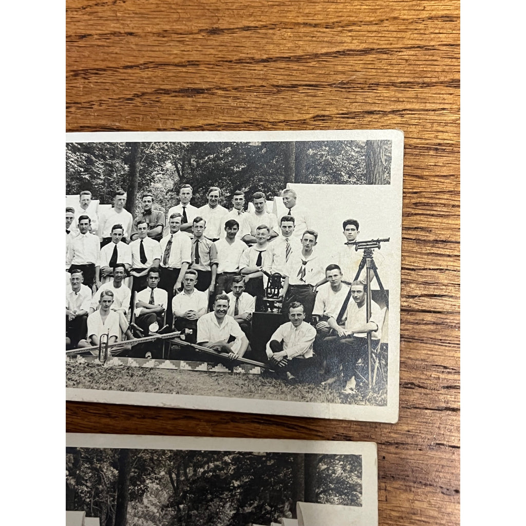 c1910s-20s RPPC Surveying Engineering School Field Camp Transits Students Photos