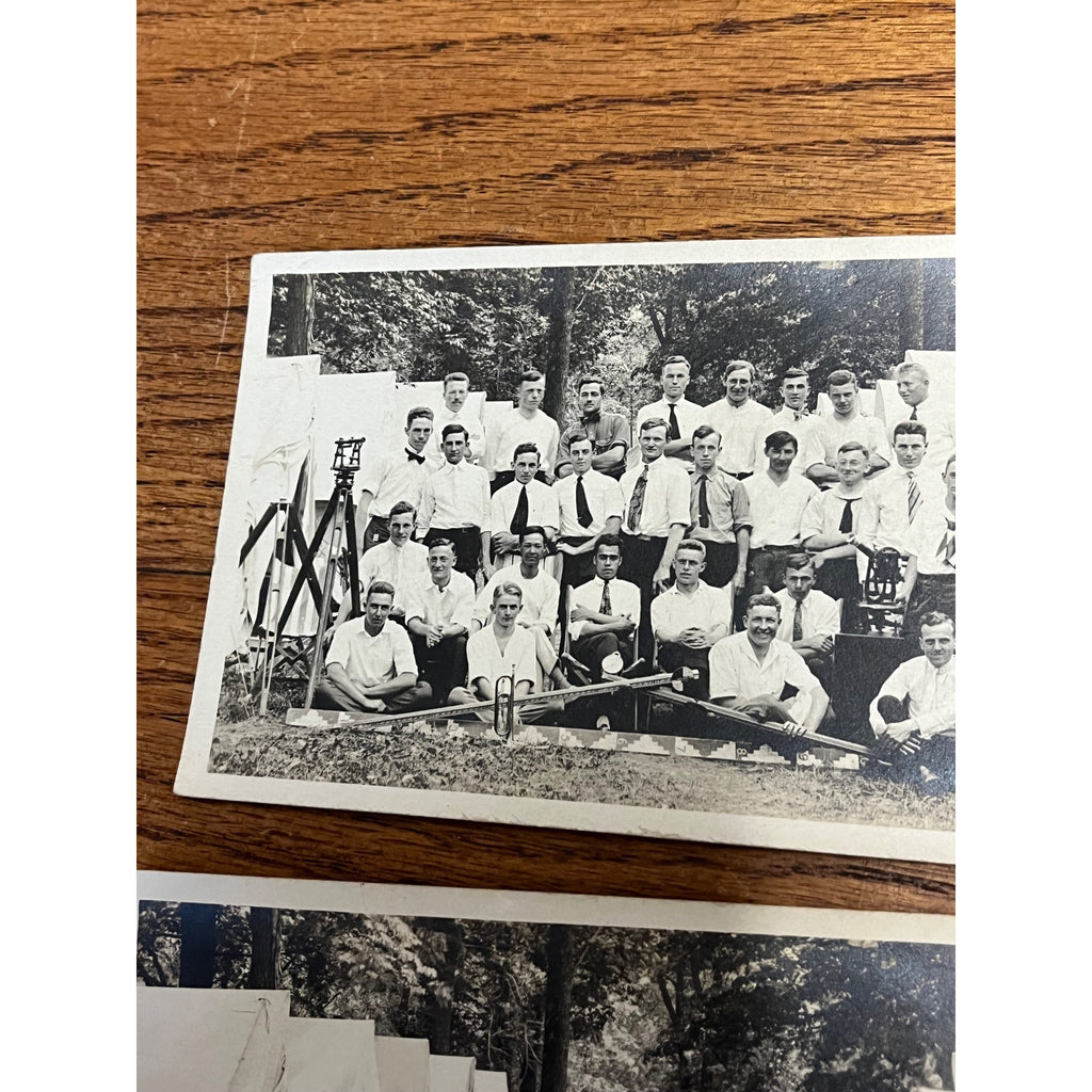 c1910s-20s RPPC Surveying Engineering School Field Camp Transits Students Photos
