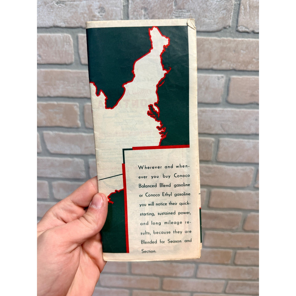 Vintage Conoco Oil Gas Service Station Advertising Road Map Montana 1930s