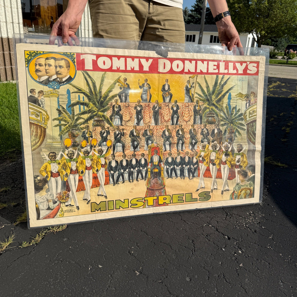 Original Tommy Donnelly's Minstrels (1910) US Theater Stone Lithograph Poster