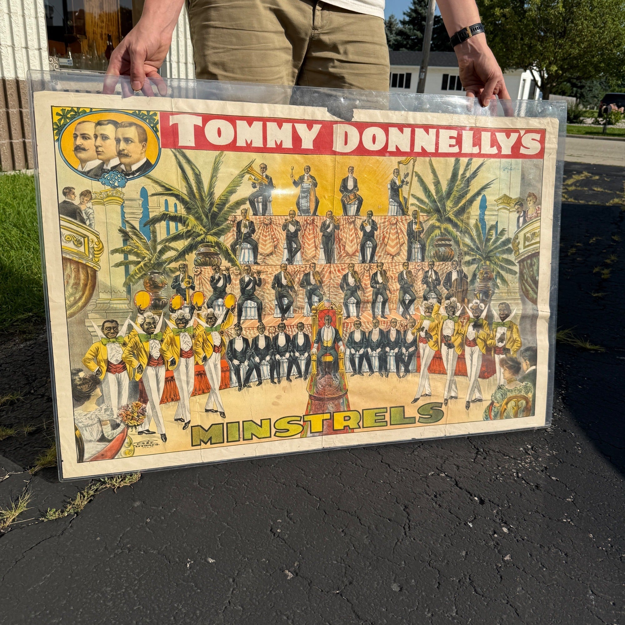 Original Tommy Donnelly's Minstrels (1910) US Theater Stone Lithograph Poster