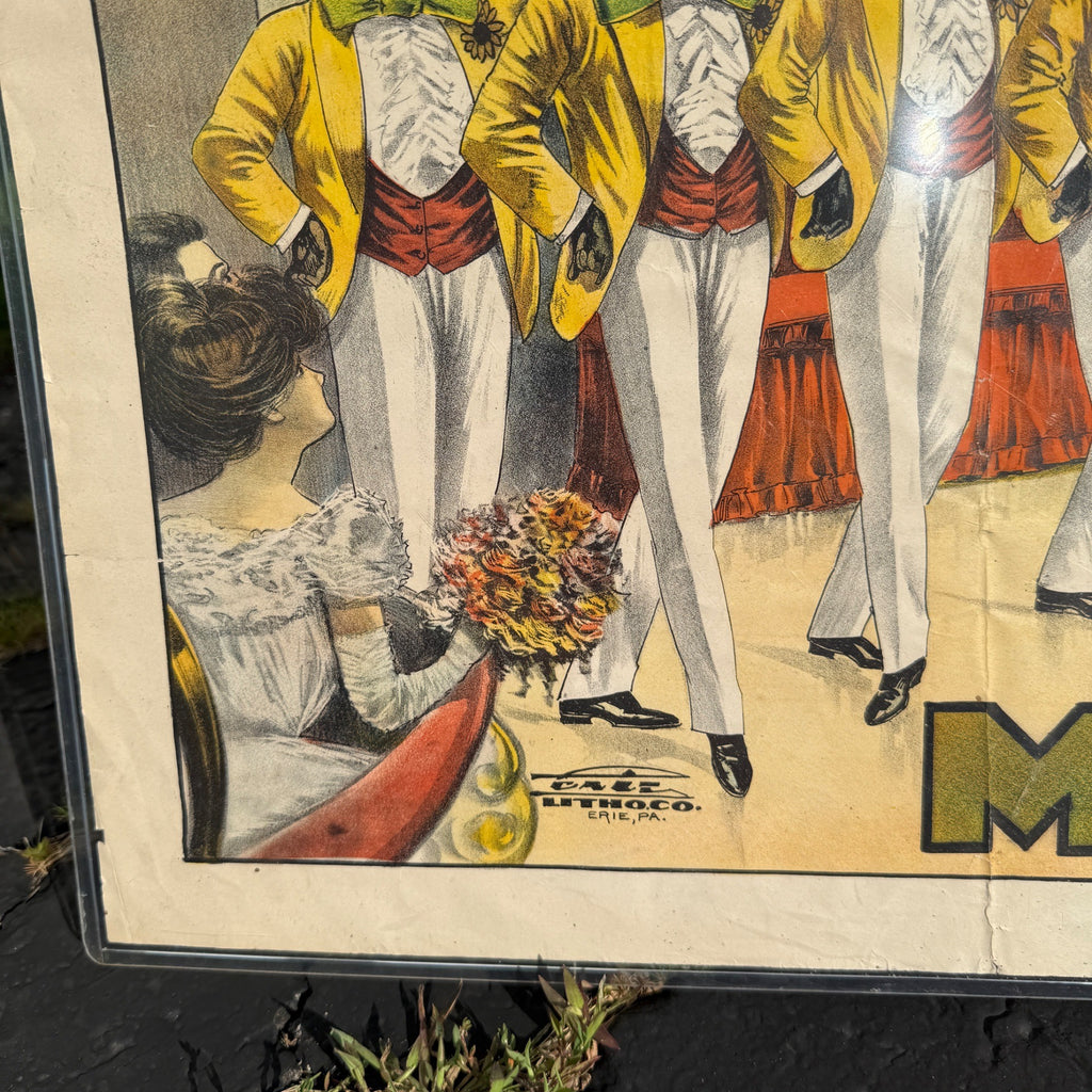 Original Tommy Donnelly's Minstrels (1910) US Theater Stone Lithograph Poster