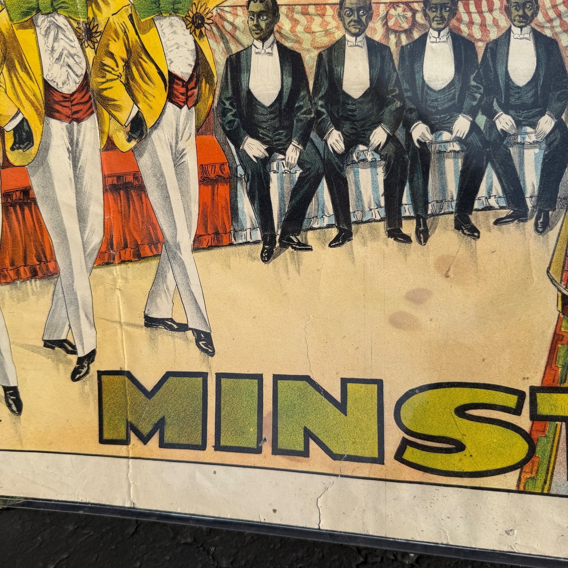 Original Tommy Donnelly's Minstrels (1910) US Theater Stone Lithograph Poster