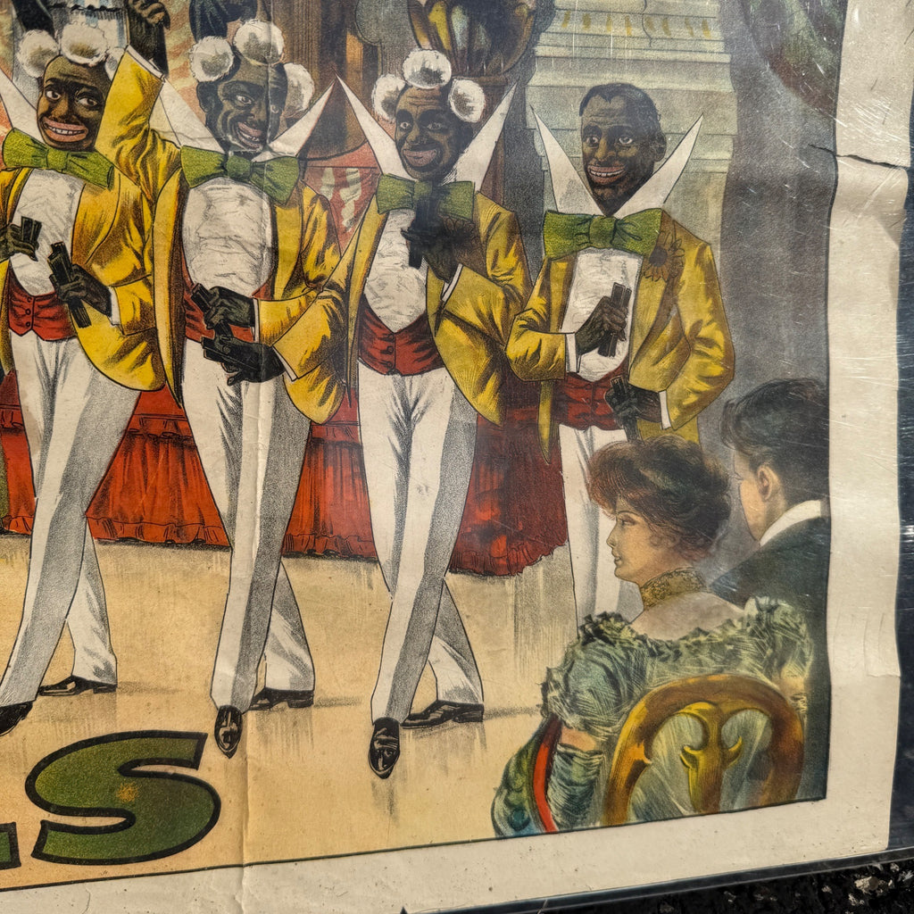 Original Tommy Donnelly's Minstrels (1910) US Theater Stone Lithograph Poster