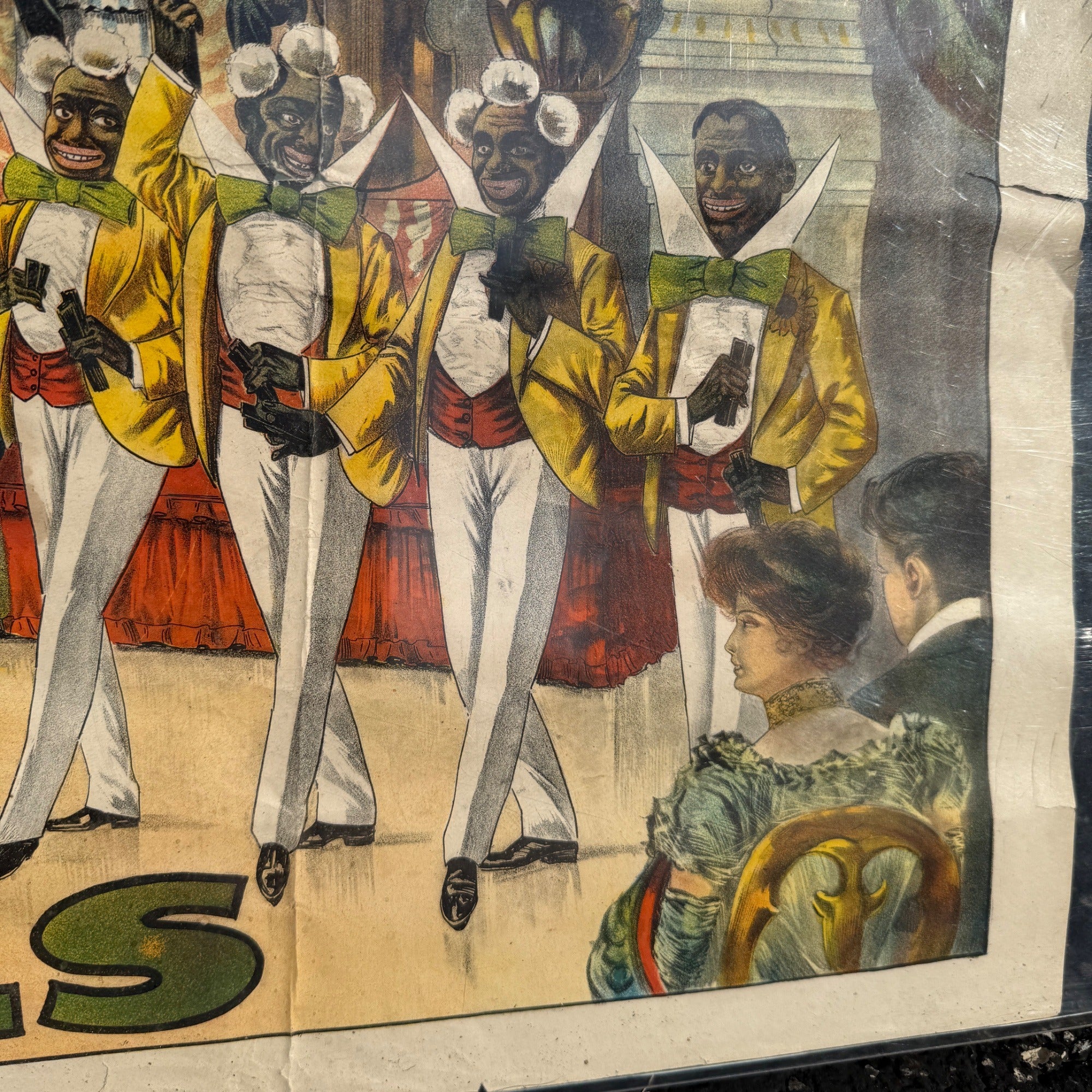 Original Tommy Donnelly's Minstrels (1910) US Theater Stone Lithograph Poster