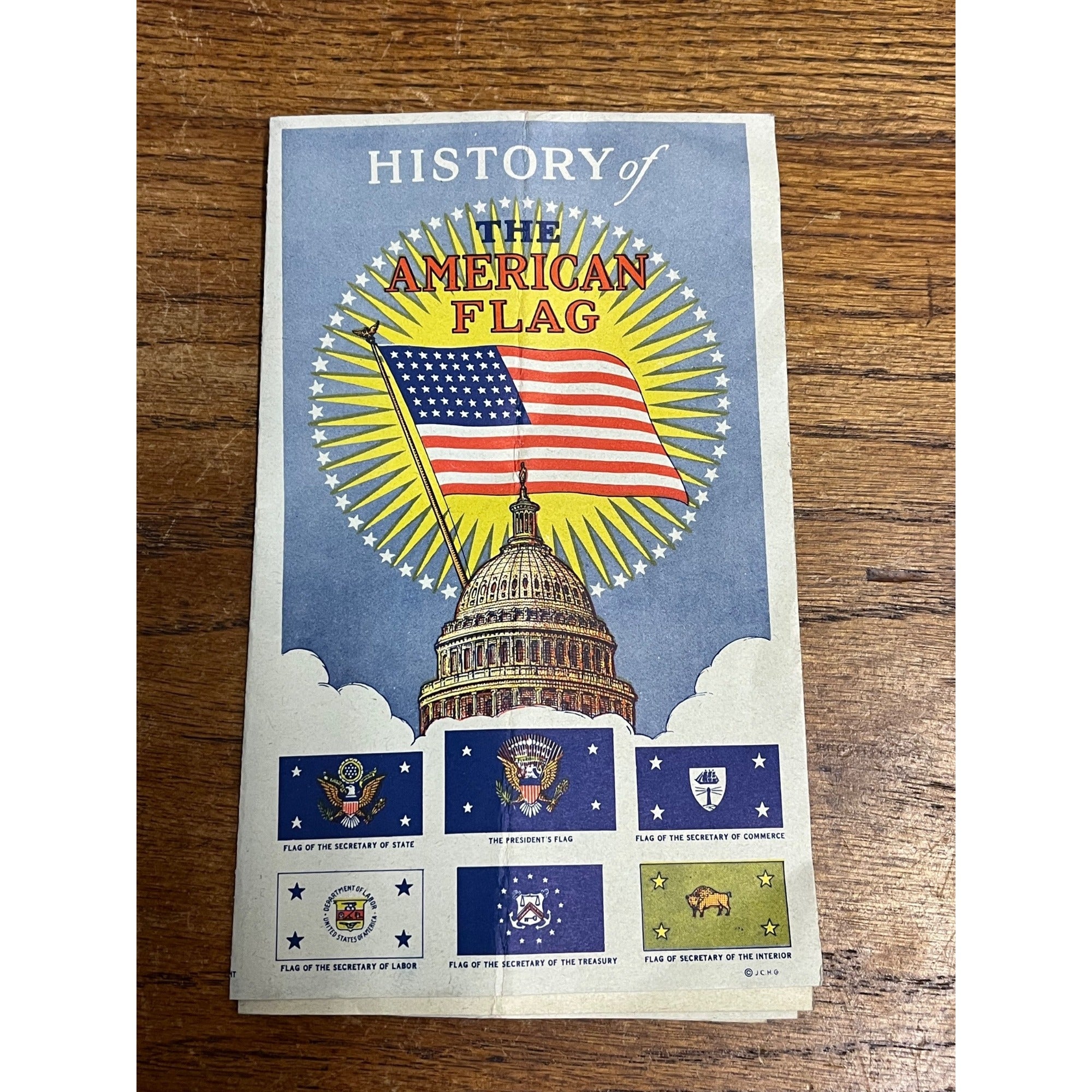 Vintage c1930s History of American Flag School Brochure Patriotic United States