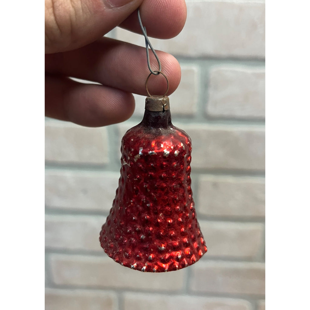Antique German Hand Blown Bumpy Bell Christmas Ornament Early 1900s