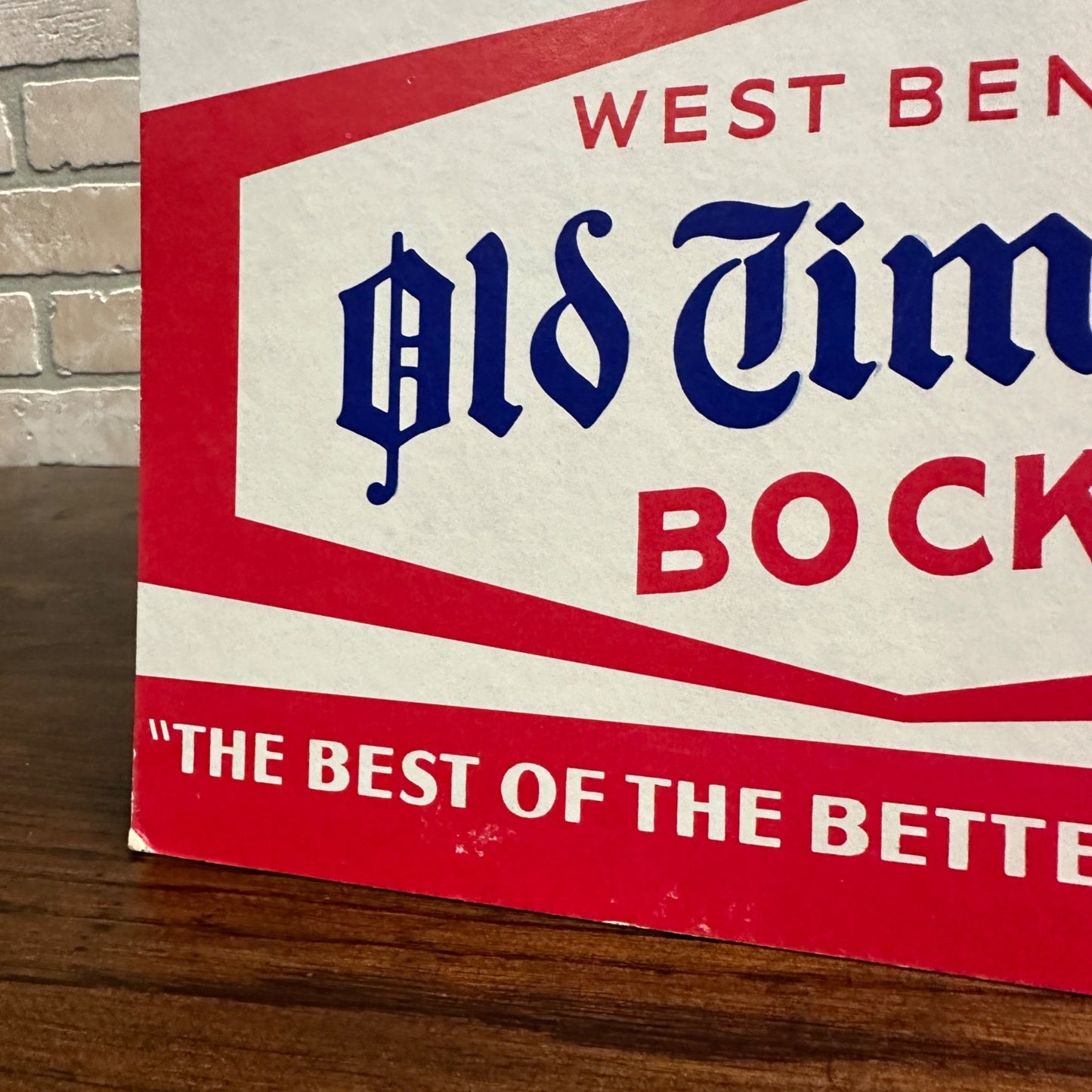 Vintage 1950s West Bend Lithia Old Timer's Bock Beer Advertising Sign Wis Easel