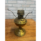 Vintage Electrified Aladdin No. 11 Kerosene Oil Lamp Gold-Tone Metal