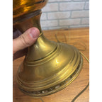 Vintage Electrified Aladdin No. 11 Kerosene Oil Lamp Gold-Tone Metal