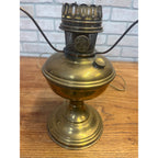 Vintage Electrified Aladdin No. 11 Kerosene Oil Lamp Gold-Tone Metal