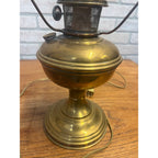 Vintage Electrified Aladdin No. 11 Kerosene Oil Lamp Gold-Tone Metal