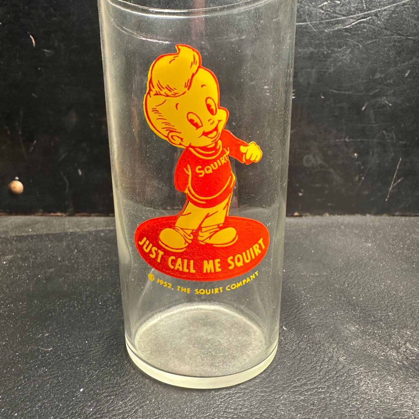 Vintage Squirt 1952 Soda Fountain Glass Just Call Me Squirt 4 3/4" Tall