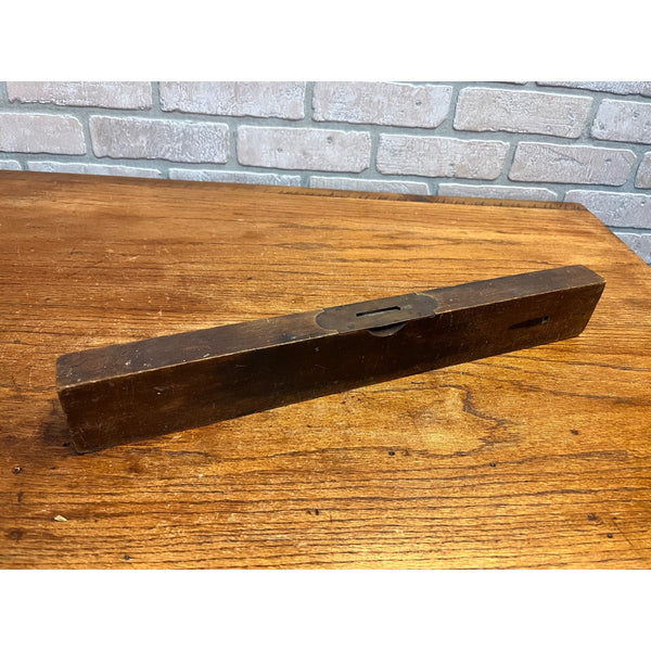 Antique Disston & Morss Wood & Brass 18" Carpenters Level Keystone Tool Co