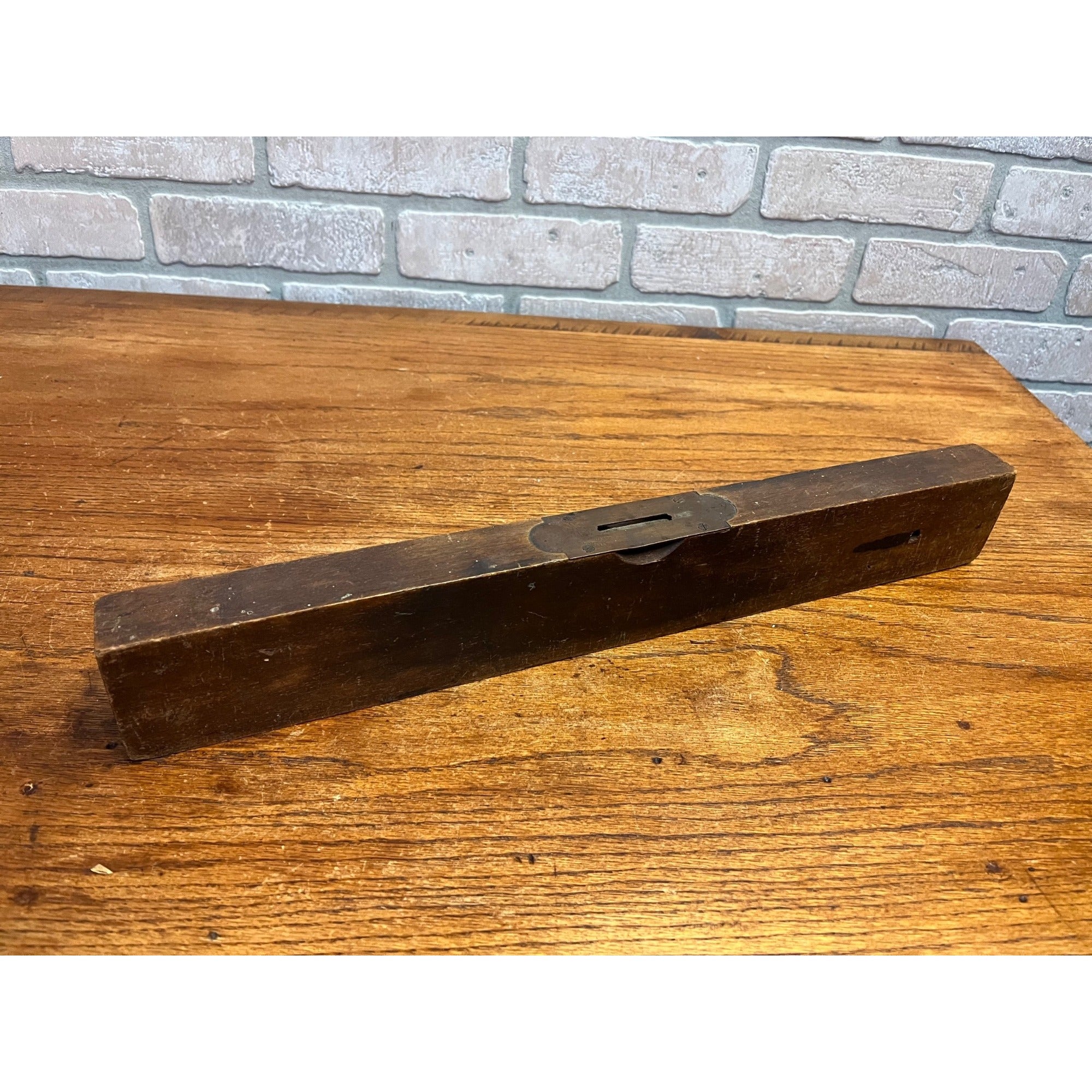 Antique Disston & Morss Wood & Brass 18" Carpenters Level Keystone Tool Co