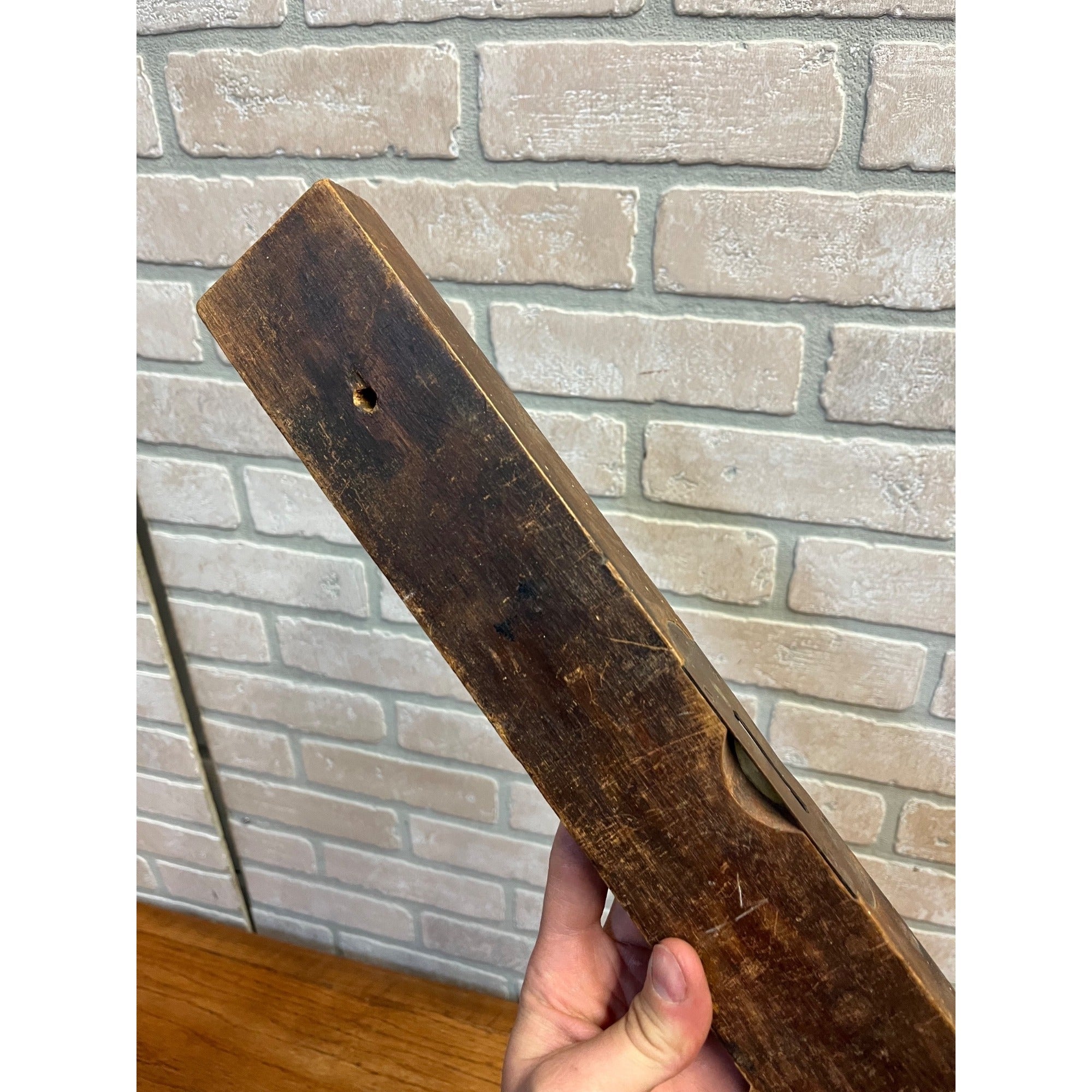 Antique Disston & Morss Wood & Brass 18" Carpenters Level Keystone Tool Co