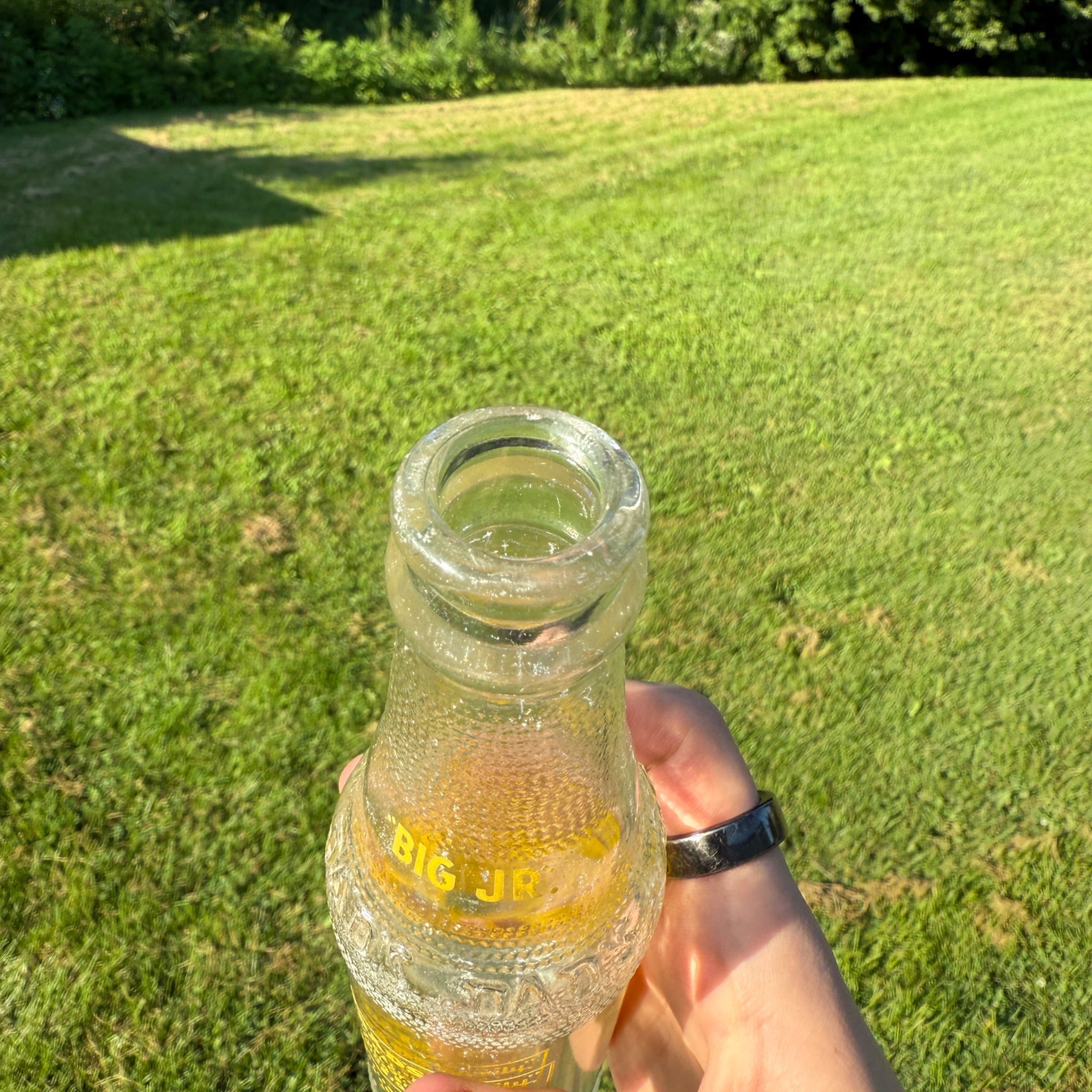 Dad's Root Beer Vintage ACL 7 oz Big Jr Soda Bottle Hettinger ND