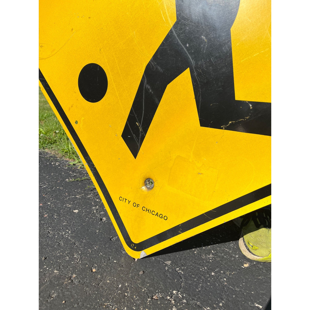 Vintage City Of Chicago Children at Play Crossing Aluminum Retired Street Road Ball