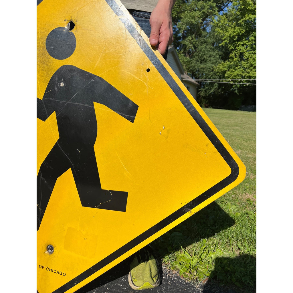 Vintage City Of Chicago Children at Play Crossing Aluminum Retired Street Road Ball