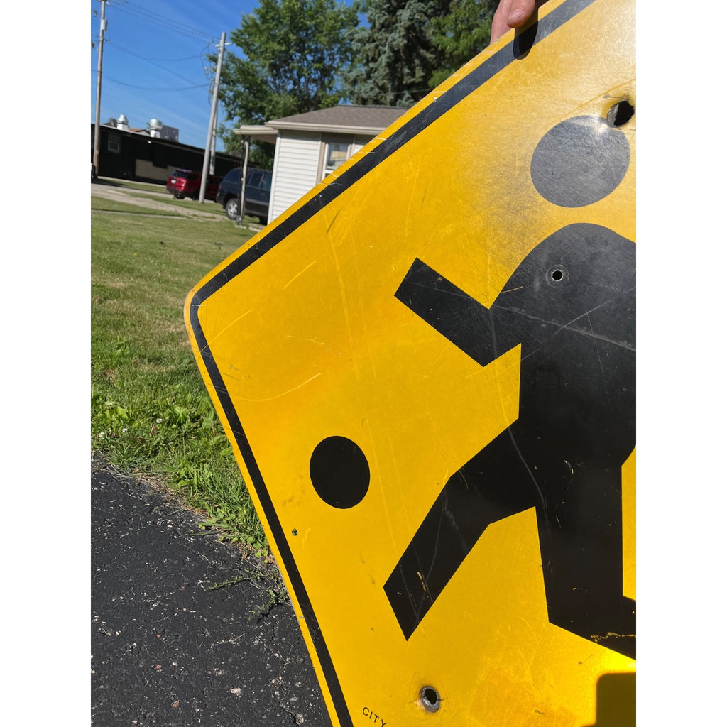 Vintage City Of Chicago Children at Play Crossing Aluminum Retired Street Road Ball