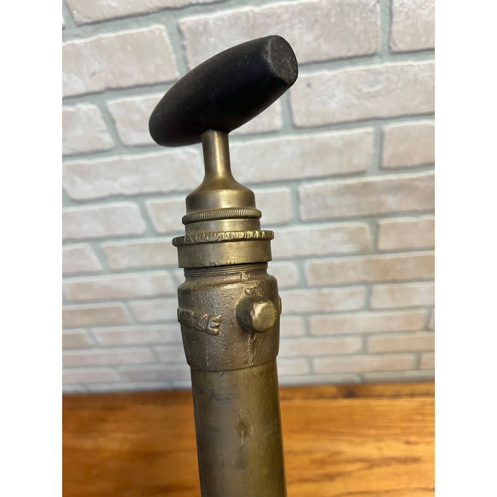 Vintage WURKEZE No. 2 Brass Hand Bilge Pump Wood Handle Nautical Marine 18.5"