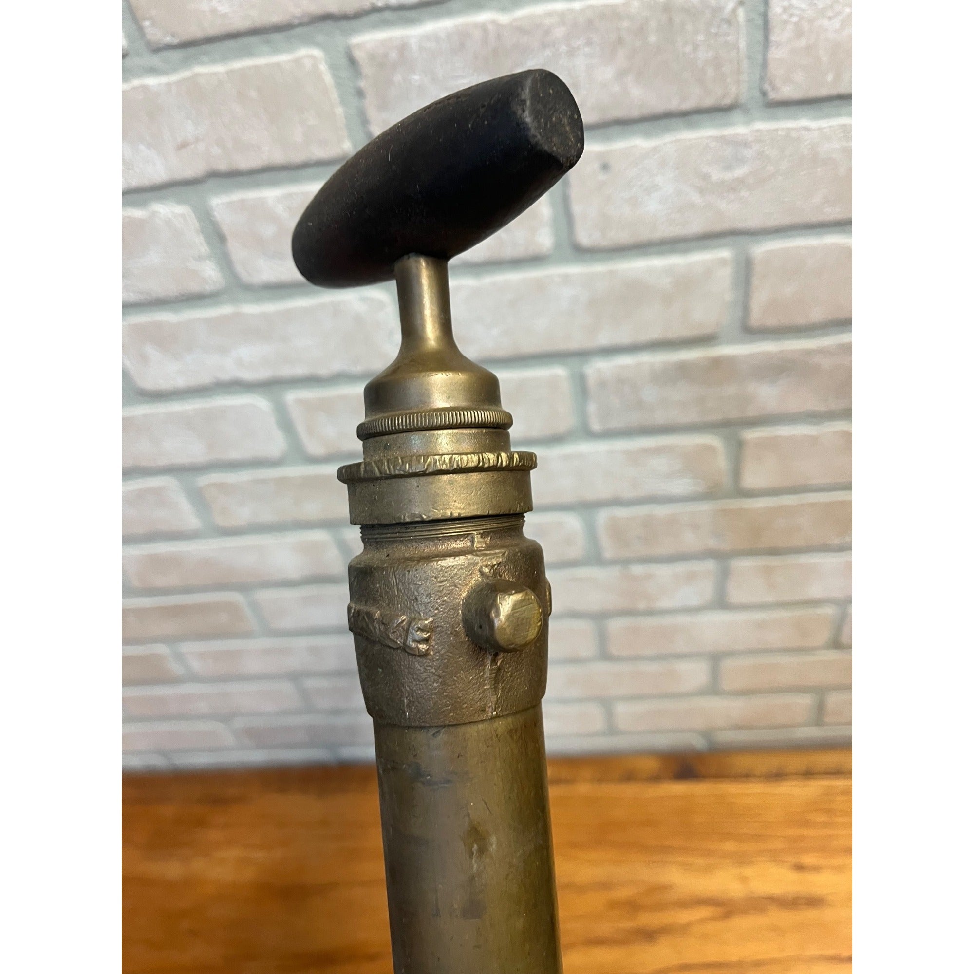 Vintage WURKEZE No. 2 Brass Hand Bilge Pump Wood Handle Nautical Marine 18.5"