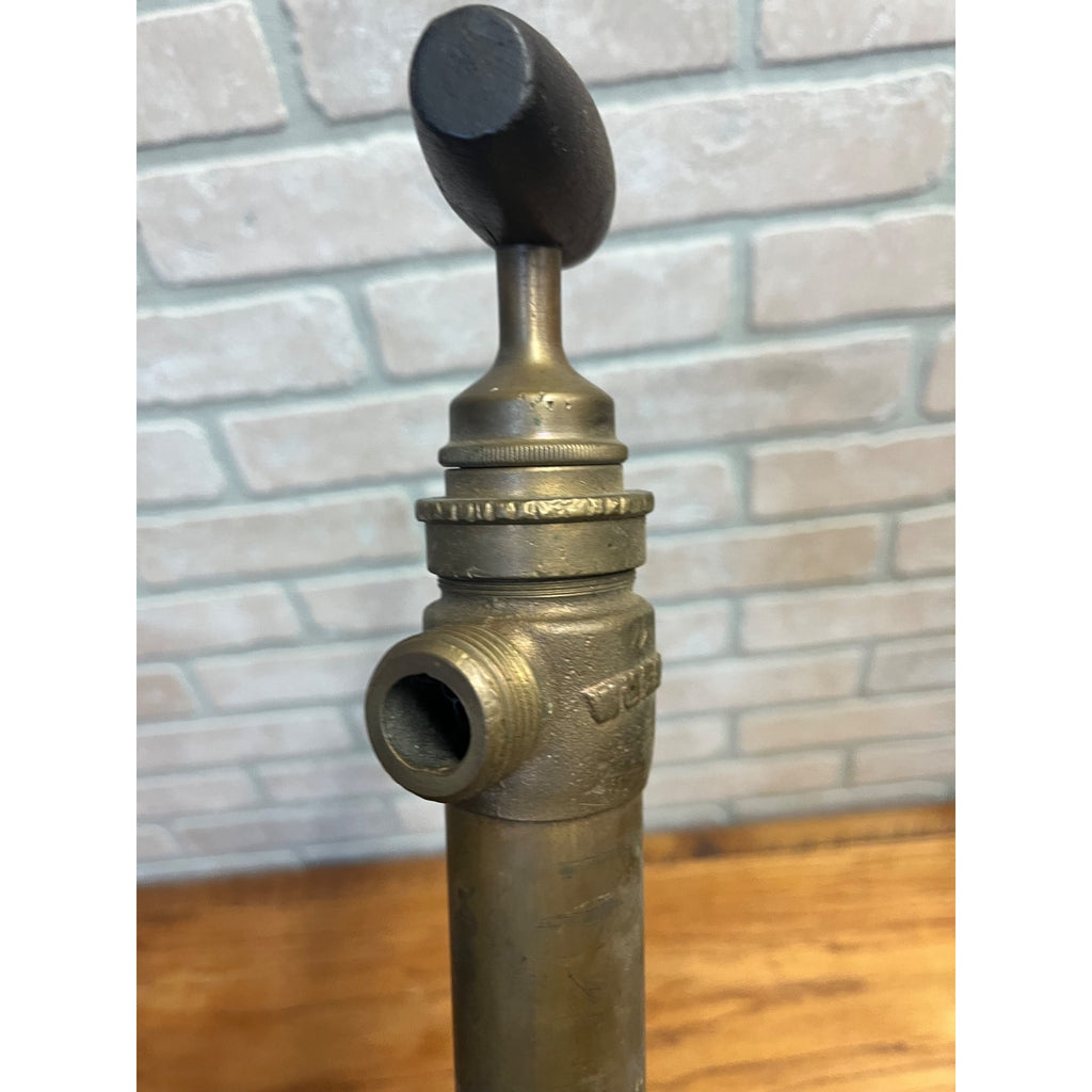 Vintage WURKEZE No. 2 Brass Hand Bilge Pump Wood Handle Nautical Marine 18.5"