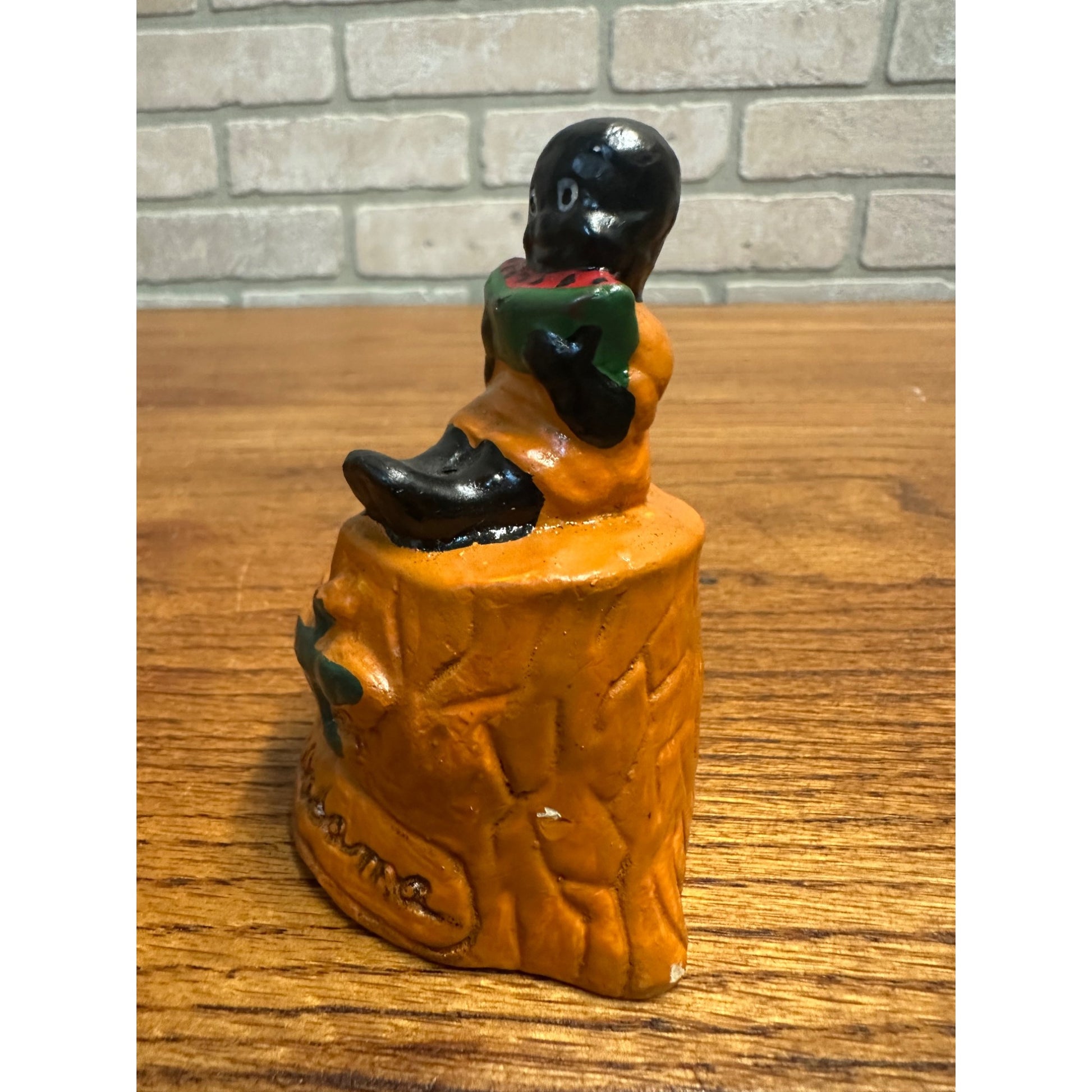 Vintage Black Americana Chalkware Souvenir of Alabama Figure Watermelon Alligator