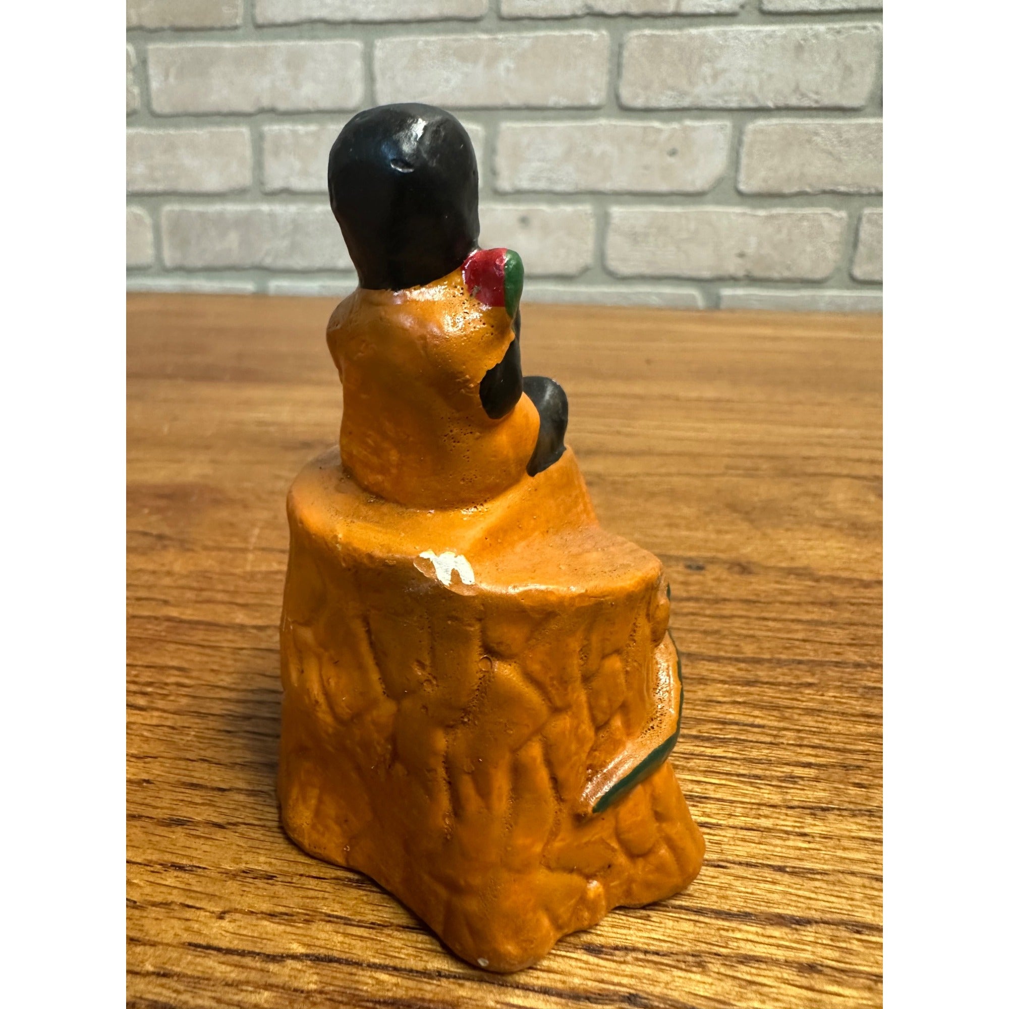 Vintage Black Americana Chalkware Souvenir of Alabama Figure Watermelon Alligator