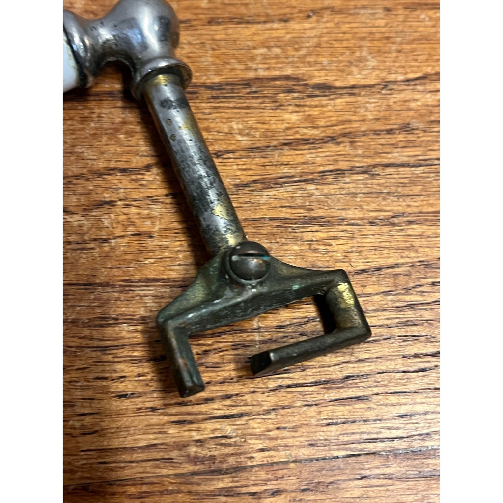 Antique Vintage Porcelain and Nickel/Brass Flush Handle Toilet Tank Lever