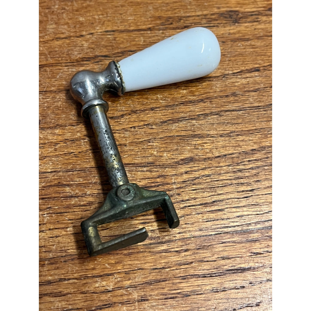 Antique Vintage Porcelain and Nickel/Brass Flush Handle Toilet Tank Lever