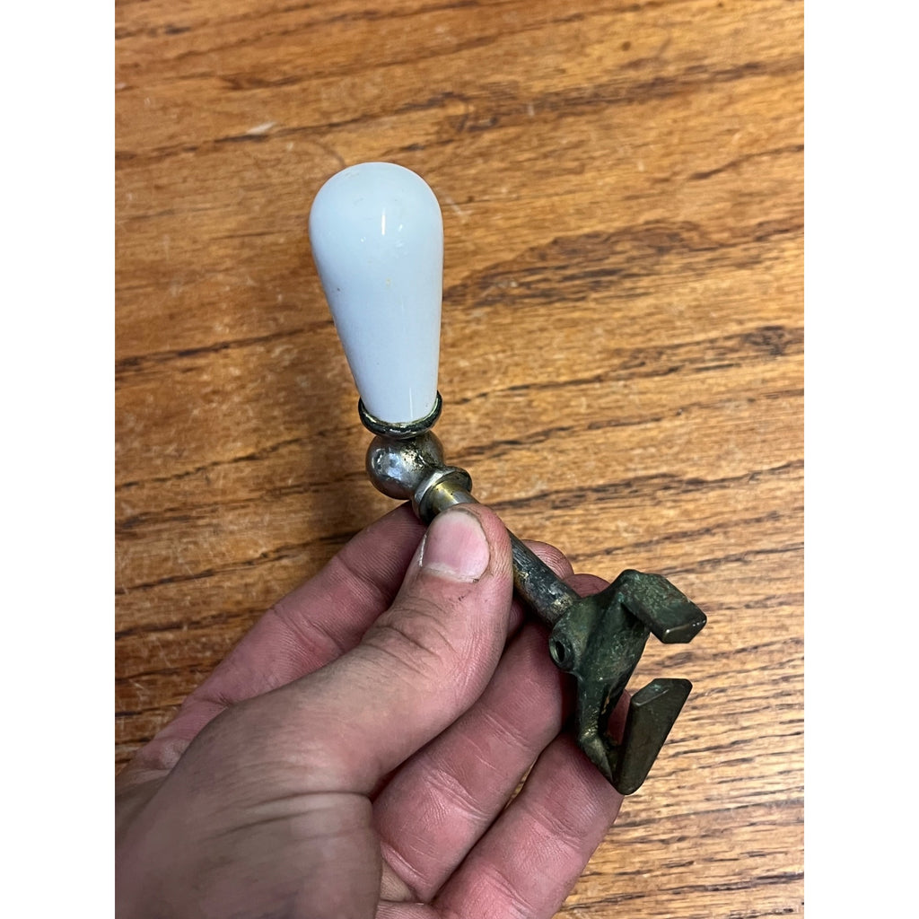 Antique Vintage Porcelain and Nickel/Brass Flush Handle Toilet Tank Lever